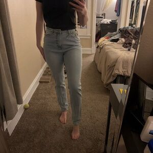 Missguided Light Blue High-Rise Slim Jeans